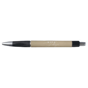 Stijlvol rustiek Kraft Signature Script Monogram Pen