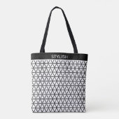 Stijlvol sacred geometriepatroon op zwart-wit tote bag (Achterkant)