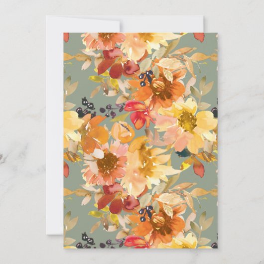 Stijlvol Sage Botanische Waterverf Vrijgezellenfee Kaart (Achterkant)