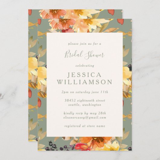 Stijlvol Sage Botanische Waterverf Vrijgezellenfee Kaart (Voorkant / Achterkant)