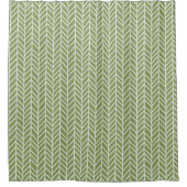 Stijlvol Sage Green Boho Herringbone Pattern Douchegordijn (Voorkant)
