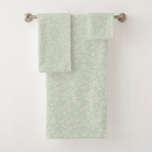 Stijlvol Sage Green Boho Waterverf Floral Pattern Bad Handdoek (Insitu)