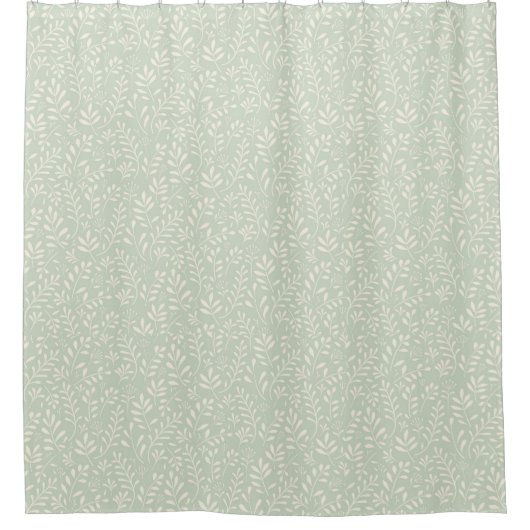 Stijlvol Sage Green Boho Waterverf Floral Pattern Douchegordijn (Voorkant)