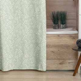 Stijlvol Sage Green Boho Waterverf Floral Pattern Douchegordijn