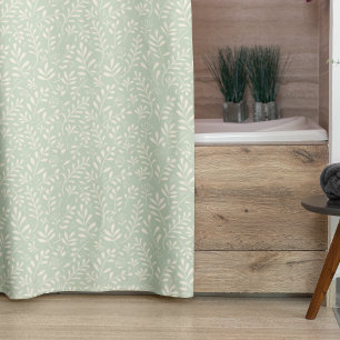 Stijlvol Sage Green Boho Waterverf Floral Pattern Douchegordijn