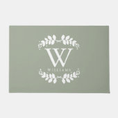Stijlvol Sage Green Family Monogram Deurmat (Voorkant)
