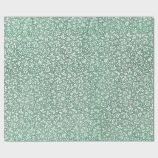 Stijlvol  Sage Green Floral Pattern Cadeaupapier (Vlak)