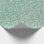 Stijlvol Sage Green Floral Pattern Cadeaupapier (Hoek)
