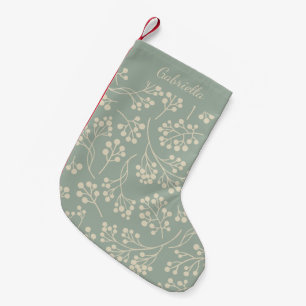 Stijlvol Sage Green Floral Pattern Modern Farmhous Kleine Kerstsok