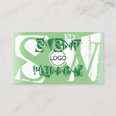 Stijlvol Sage Green White met Logo en monogram Visitekaartje (Voorkant)