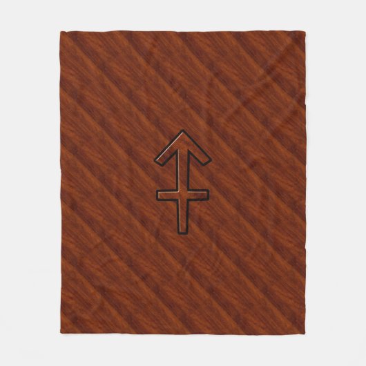 Stijlvol Sagittarius Zodiac Sign in Mahogany Decor Fleece Deken (Voorkant)