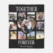 Stijlvol samen voor altijd | Hartfotocollage Fleece Deken (Voorkant)