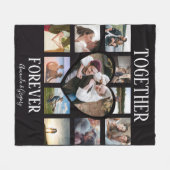 Stijlvol samen voor altijd | Hartfotocollage Fleece Deken (Voorkant (Horizontaal))