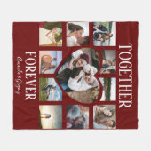 Stijlvol samen voor altijd | Hartfotocollage Fleece Deken (Voorkant (Horizontaal))