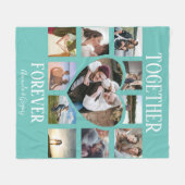 Stijlvol samen voor altijd | Hartfotocollage Fleece Deken (Voorkant (Horizontaal))