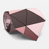 Stijlvol Sangria Brown & Roze Patroonontwerp Stropdas (Opgerold)