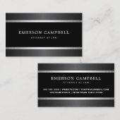 Stijlvol satijn grijs en zilver, zwart visitekaartje (Voorkant / Achterkant)