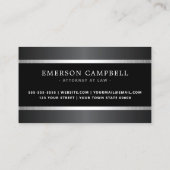 Stijlvol satijn grijs en zilver, zwart visitekaartje (Achterkant)