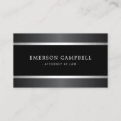 Stijlvol satijn grijs en zilver, zwart visitekaartje (Voorkant)