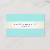 Stijlvol Satin Stripe Aqua Turquoise Beauty Visitekaartje (Voorkant)