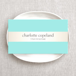 Stijlvol Satin Stripe Aqua Turquoise Beauty Visitekaartje