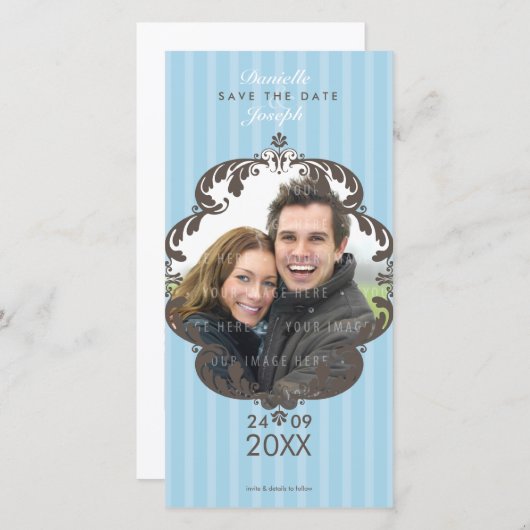 STIJLVOL SAVE THE DATE KAART :: flourish deluxe 1 (Voorkant / Achterkant)