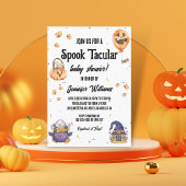 Stijlvol schattig halloween spook tacular baby sho kaart