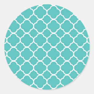 Stijlvol Schattige Blauwgroen Turquoise Marokkaans Ronde Sticker