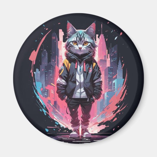 Stijlvol Schattige kattenontwerp Magneet (Voorkant)