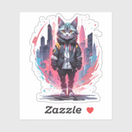 Stijlvol Schattige kattenontwerp Sticker