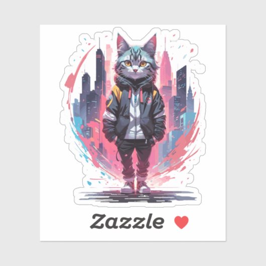 Stijlvol Schattige kattenontwerp Sticker (Vel)