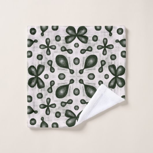 Stijlvol scheikundig patroon in zwart en wit bad handdoek (Wasdoekje)