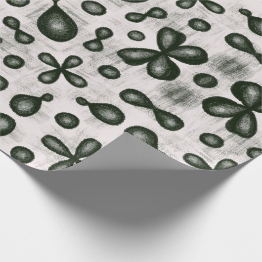 Stijlvol scheikundig patroon in zwart en wit cadeaupapier (Hoek)