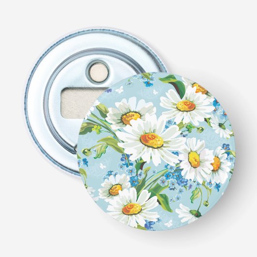 Stijlvol, schitterend, helder bloempatroon 2 button flesopener (Voorkant)
