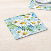 Stijlvol, schitterend, helder bloempatroon 2 kartonnen onderzetters (Schuin)