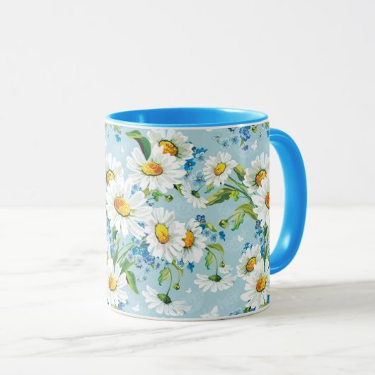 Stijlvol, schitterend, helder bloempatroon 2 mok (Voorkant rechts)
