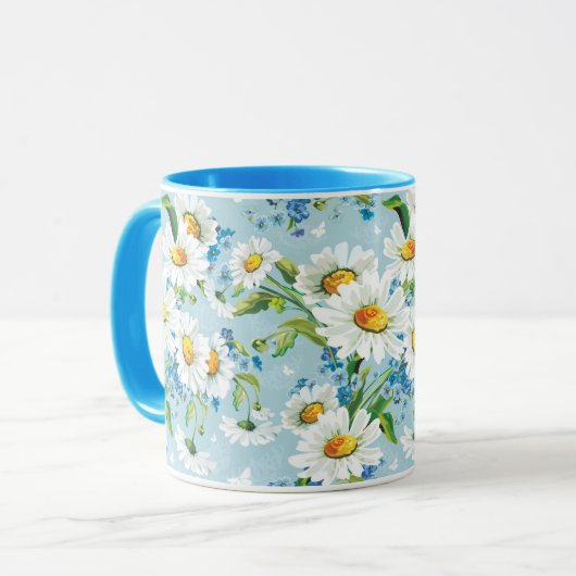 Stijlvol, schitterend, helder bloempatroon 2 mok (Voorkant links)