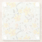 Stijlvol, schitterend helder bloempatroon glazen onderzetter (Achterkant)