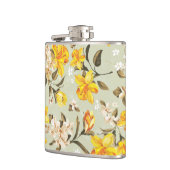 Stijlvol, schitterend helder bloempatroon heupfles (Links)