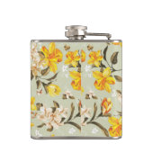 Stijlvol, schitterend helder bloempatroon heupfles (Achterkant)