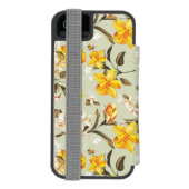 Stijlvol, schitterend helder bloempatroon incipio iPhone portemonnee hoesje (Agenda Achterkant)