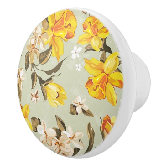 Stijlvol, schitterend helder bloempatroon keramische knop (Rechts)