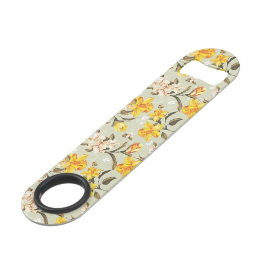 Stijlvol, schitterend helder bloempatroon speed flessenopener (Achterkant Gekanteld)