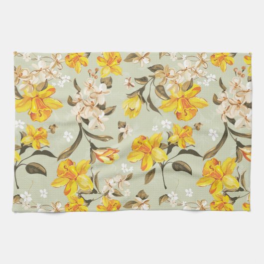 Stijlvol, schitterend helder bloempatroon theedoek (Horizontaal)