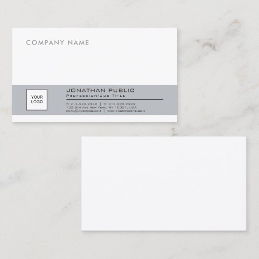 Stijlvol, schoon bedrijf met uw eigen Logo Visitekaartje (Voorkant / Achterkant)