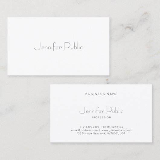 Stijlvol, schoon ontwerp, modern, elegant minimali visitekaartje (Voorkant / Achterkant)