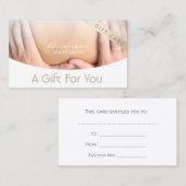 Stijlvol schoonheidstherapiesalon Gift Certificate Kortingskaartje (Voorkant / Achterkant)