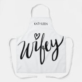 Stijlvol schort voor het koken en bakken van WIFEY (Voorkant)