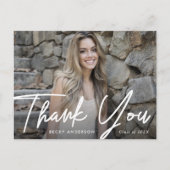 stijlvol schrift bedankt afstuderen briefkaart (Voorkant)
