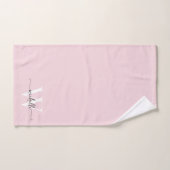 Stijlvol Schrift Modern Roze Monogram Naam Bad Handdoek (Handdoek)